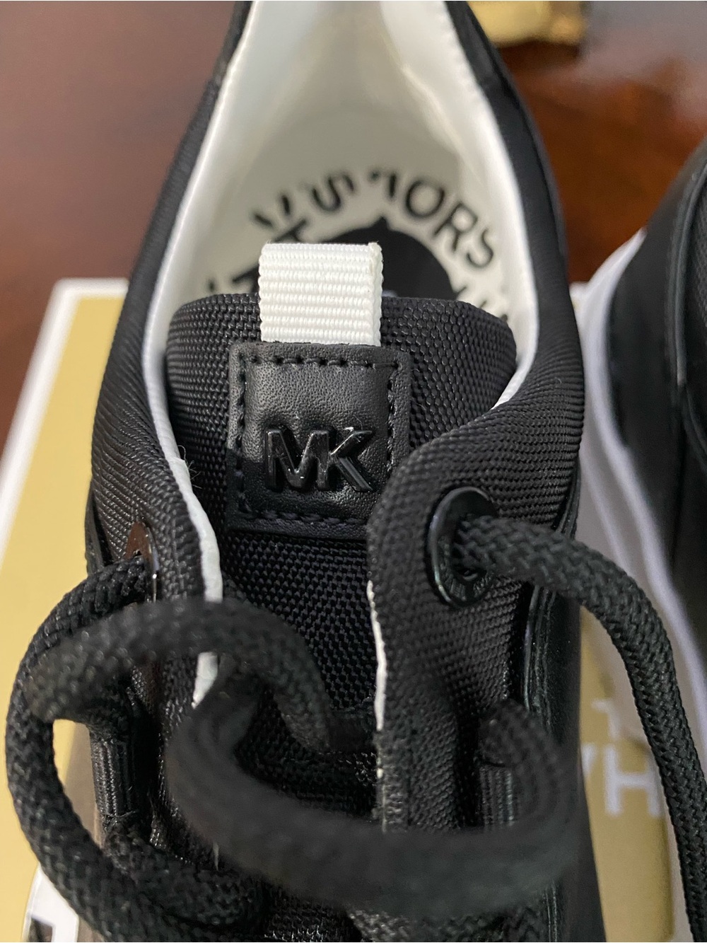 Michael Kors Black & White Logo Platform Sneakers - Picture 12 of 13